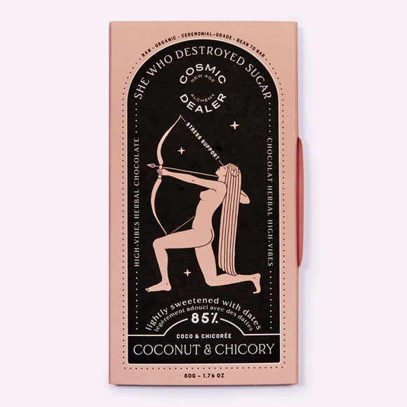 Raw Cacao 85% Kokosnoot & Cichorei Cosmic Dealer - Selfcare Ritual.  